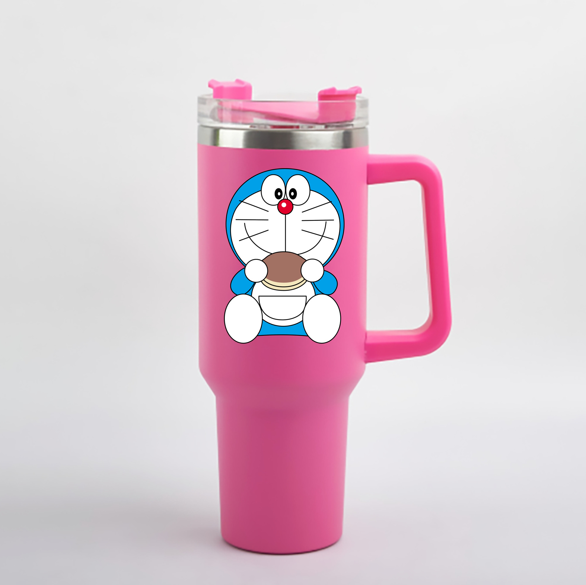 （画像用） ドラえもん Doraemon 1200mL車用タンブラー - クリスタルステッカー（プラスチックストロー付き）